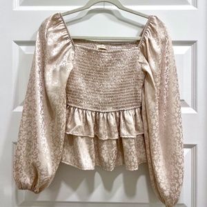 Altar'd State silky, flowy cream blouse